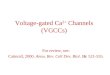Voltage-gated Ca 2+ Channels (VGCCs) For review, see: Catterall, 2000. Annu. Rev. Cell Dev. Biol. 16: 521-555