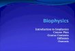 Introduction to biophysics Course Plan Course Contents Diffusion Osmosis