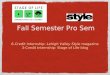 Fall Semester Pro Sem 6-Credit Internship: Lehigh Valley Style magazine 3-Credit Internship: Stage of Life blog