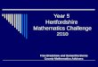 Year 5 Hertfordshire Mathematics Challenge 2010 Fran Bradshaw and Samantha Burns County Mathematics Advisers