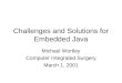 Challenges and Solutions for Embedded Java Michael Wortley Computer Integrated Surgery March 1, 2001