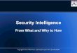Copyright Justin C. Klein Keane @madirish2600 Security Intelligence From What and Why to How