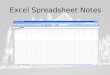 Excel Spreadsheet Notes. What is a Spreadsheet? Columns and rows of data