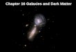 Chapter 16 Galaxies and Dark Matter. Units of Chapter 16 Dark Matter in the Universe Galaxy Collisions Galaxy Formation and Evolution Black Holes and