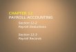CHAPTER 12 PAYROLL ACCOUNTING Section 12-2 Payroll Deductions Section 12-3 Payroll Records