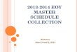 2013-2014 EOY M ASTER S CHEDULE C OLLECTION Webinar June 3 and 5, 2014