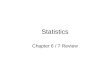 Statistics Chapter 6 / 7 Review. Random Variables and Their Probability Distributions Discrete random variables – can take on only a countable or finite