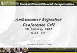 1 Combat-Related Special Compensation Ambassador Refresher Conference Call 10 January 2007 1400 EST Colonel John F. Sackett CRSC Division Chief Army Human