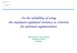 On the reliability of using the maximum explained variance as criterion for optimum segmentations Ralf Lindau & Victor Venema University of Bonn Germany