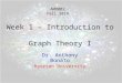 Week 1 – Introduction to Graph Theory I Dr. Anthony Bonato Ryerson University AM8002 Fall 2014