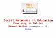 Social Networks in Education From Ning to Twitter Reuven Werber reuw@macam.ac.il @reuw reuw@macam.ac.il @reuw reuw@macam.ac.il @reuw