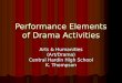 Performance Elements of Drama Activities Arts & Humanities (Art/Drama) Central Hardin High School K. Thompson