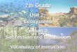 7th Grade Unit 2: Ecosystems Lesson 3: Succession and Equilibrium Vocabulary of Instruction: