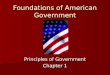Foundations of American Government Principles of Government Chapter 1
