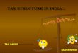 TAX STRUCTURE IN INDIA… TAX STRUCTURE IN INDIA… TAX PAYER GOVERNMENT