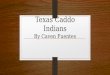 Texas Caddo Indians By Caven Fuentes. The Caddo Indians were farmers who lived in East Texas. There were 2 main groups of Caddo in Texas. There were the