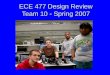 ECE 477 Design Review Team 10  Spring 2007. Outline Project overviewProject overview Project-specific success criteriaProject-specific success criteria