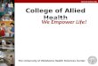 University of Oklahoma Health Sciences Center College of Allied Health  College of Allied Health The University of Oklahoma Health Sciences