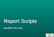 Report Scripts BaanERP 5.0c Tools. Agenda Design Environment Relation report/session Relation report layout/report script Usage of report scripts Structure