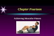 Chapter Fourteen Achieving Muscular Fitness. Muscular Fitness The relationship between muscular strength and muscular endurance. Muscular Endurance Ability