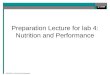 EDU2EXP Exercise & Performance Preparation Lecture for lab 4: Nutrition and Performance