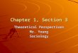Chapter 1, Section 3 Theoretical Perspectives Mr. Young Sociology