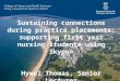 Sustaining connections during practice placements: supporting first year nursing students using Skype© Hywel Thomas, Senior Lecturer Department of Nursing,