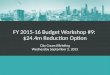 FY 2015-16 Budget Workshop #9: $24.4m Reduction Option City Council Briefing Wednesday September 2, 2015