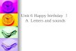 Unit 6 Happy birthday ！ A Letters and sounds 1. Activate and lead in. Letter Man