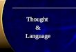 Thought & Language. Thinking Thinking involves manipulating mental representations for a purpose. Thinking incorporates the use of: Words Mental Images