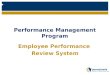 Performance Management Program Employee Performance Review System