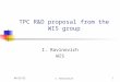 1 TPC R&D proposal from the WIS group I. Ravinovich WIS I. Ravinovich12/15/2015