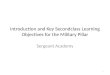Introduction and Key Secondclass Learning Objectives for the Military Pillar Sergeant Academy 1