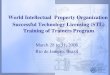 World Intellectual Property Organization Successful Technology Licensing (STL) Training of Trainers Program March 28 to 31, 2006 Rio de Janeiro, Brazil