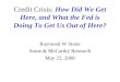 Credit Crisis: How Did We Get Here, and What the Fed is Doing To Get Us Out of Here? Raymond W Stone Stone & McCarthy Research May 22, 2008