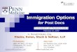 Immigration Options Immigration Options for Post Docs February 12, 2009 H. Ronald Klasko, Esq. Klasko, Rulon, Stock & Seltzer, LLP Philadelphia New York