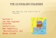 Section 1 The New England Colonies Connecticut, New Hampshire, Massachusetts and Rhode Island AIM: What was life like in the 13 colonies?