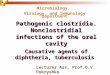 Microbiology, Virology, and Immunology Department Lecturer Ass. Prof.O.V. Pokryshko Pathogenic clostridia. Nonclostridial infections of the oral cavity