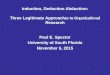 Induction, Deduction Abduction: Three Legitimate Approac hes to Organizational Research Paul E. Spector University of South Florida November 6, 2015