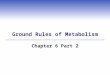 Ground Rules of Metabolism Chapter 6 Part 2. Types of Metabolic Pathways  A metabolic pathway is any series of enzyme- mediated reactions by which a