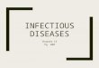 INFECTIOUS DISEASES Chapter 15 Pg. 400. INFECTIOUS DISEASE Diseases caused and transmitted from person to person, by microorganisms or their toxins. Also