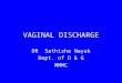VAGINAL DISCHARGE DR Sathisha Nayak Dept. of O & G MMMC