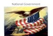 National Government. Federalism State and National Government share power 3 Levels of Government National State Local