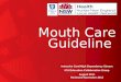 Mouth Care Guideline Intensive Care/High Dependency Stream ICU Education Collaborative Group August 2011 Reviewed November 2012