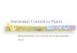 Hormonal Control in Plants Requirements for Growth & Reproduction 2010