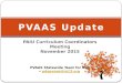 PAIU Curriculum Coordinators Meeting November 2015 PVAAS Update PVAAS Statewide Team for PDE pdepvaas@iu13.org pdepvaas@iu13.org
