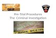 Pre-Trial Procedures The Criminal Investigation. Expectations By the end of this lesson students will be able to: 1. Explain pre-trial procedures, including