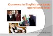 Unit Code: D1.LAN.CL10.01 Slide 1. Converse in English at a basic operational level This Unit comprises six Elements:  Participate in simple conversations