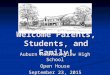 Welcome Parents, Students, and Family! Auburn Mountainview High School Open House September 23, 2015