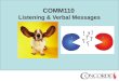 COMM110 Listening & Verbal Messages. Agenda (6.2) Perception & Impression Formation (from Chapter 2) Review of Chapter 2 – Quiz Chapter 3 Goals/Overview